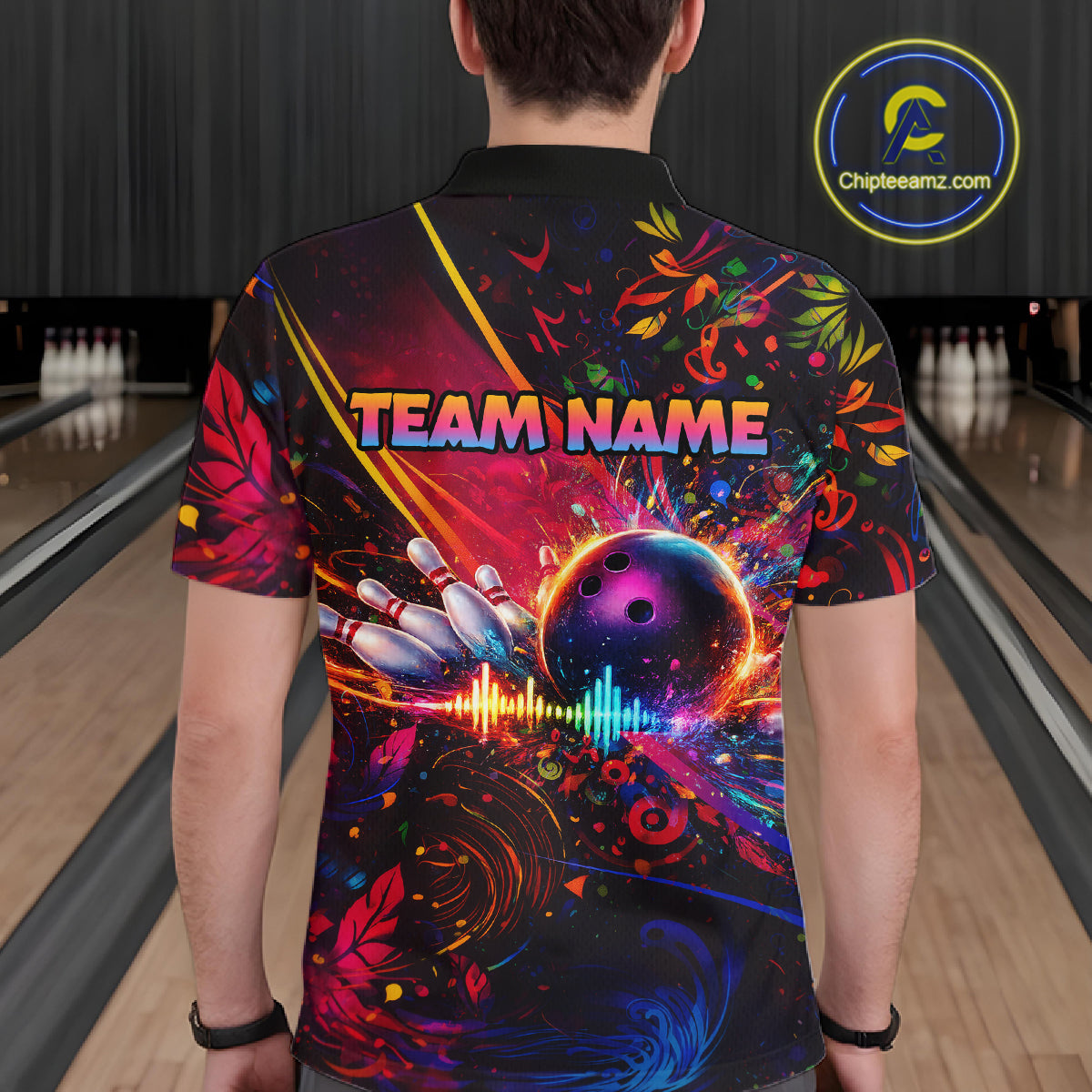 Custom Retro Music Bowling Shirt for Men Bowling Jersey Polo & 1/4-Zip Bowling Tournament QZT954