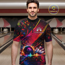 Load image into Gallery viewer, Custom Retro Music Bowling Shirt for Men Bowling Jersey Polo &amp; 1/4-Zip Bowling Tournament QZT954