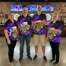 Load image into Gallery viewer, Funny Purple Beer Dartboard Team Shirt for Men Custom Dart Jersey Polo &amp; Quarter-Zip Dart Outfit DHT40