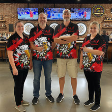 Load image into Gallery viewer, Funny Red Beer Dartboard Team Shirt for Women Custom Dart Jersey Polo &amp; Quarter-Zip Dart Outfit DHT40