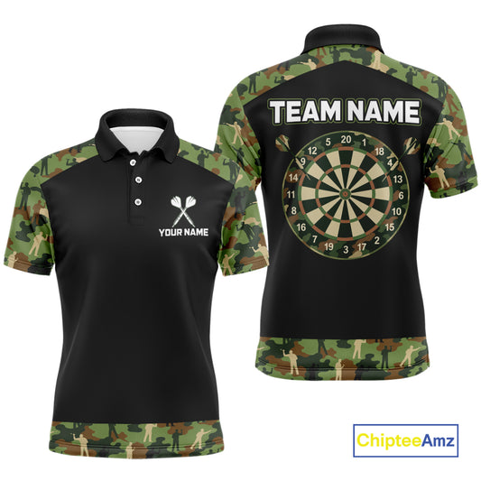 Custom Camouflage Dartboard Shirt Dart Team Jersey for Men Polo & 1/4-Zip DHT76
