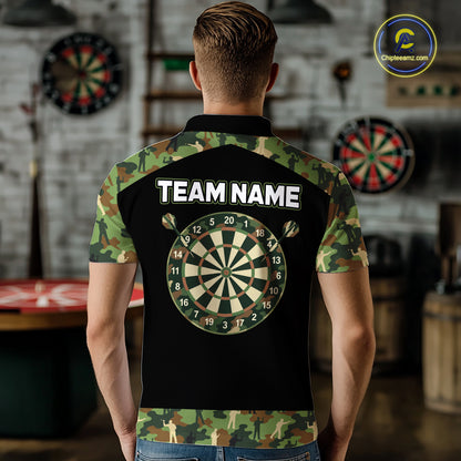 Custom Camouflage Dartboard Shirt Dart Team Jersey for Men Polo & 1/4-Zip DHT76
