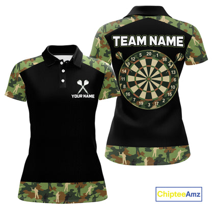 Custom Camouflage Dartboard Shirt Dart Team Jersey for Women Polo & 1/4-Zip DHT76
