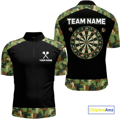 Custom Camouflage Dartboard Shirt Dart Team Jersey for Men Polo & 1/4-Zip DHT76