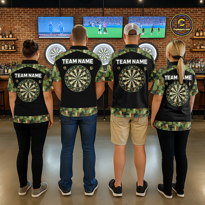 Custom Camouflage Dartboard Shirt Dart Team Jersey for Men Polo & 1/4-Zip DHT76