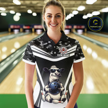 Load image into Gallery viewer, Custom Funny Cow Bowling Shirt for Women Camo Bowling League Jersey Polo &amp; Quarter-Zip QZT871