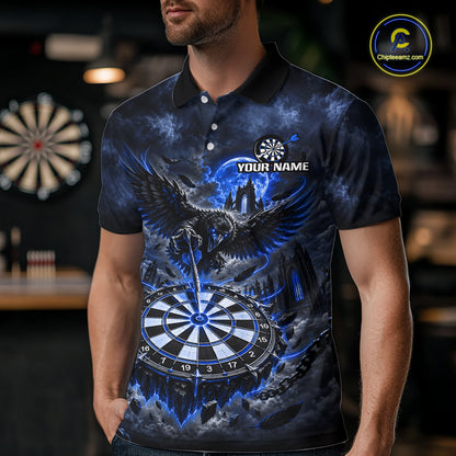 Custom Blue Raven Dart Shirt Moon Gothic Dart Team Jersey for Men DHT78