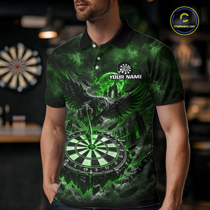 Custom Green Raven Dart Shirt Moon Gothic Dart Team Jersey for Men DHT78