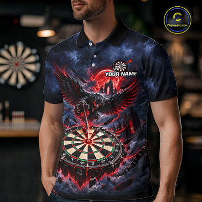 Custom Raven Dart Shirt Red Moon Gothic Dart Team Jersey for Men DHT78