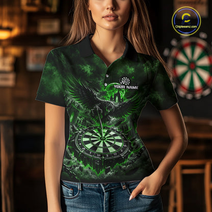 Custom Green Raven Dart Shirt Moon Gothic Dart Team Jersey for Women DHT78