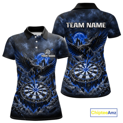 Custom Blue Raven Dart Shirt Moon Gothic Dart Team Jersey for Women DHT78