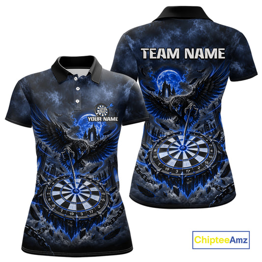 Custom Blue Raven Dart Shirt Moon Gothic Dart Team Jersey for Women DHT78