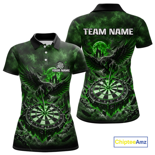 Custom Green Raven Dart Shirt Moon Gothic Dart Team Jersey for Women DHT78