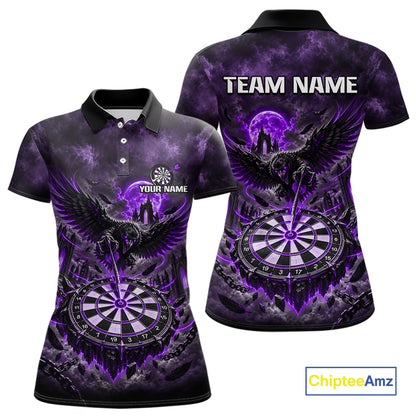 Custom Purple Raven Dart Shirt Moon Gothic Dart Team Jersey for Women DHT78