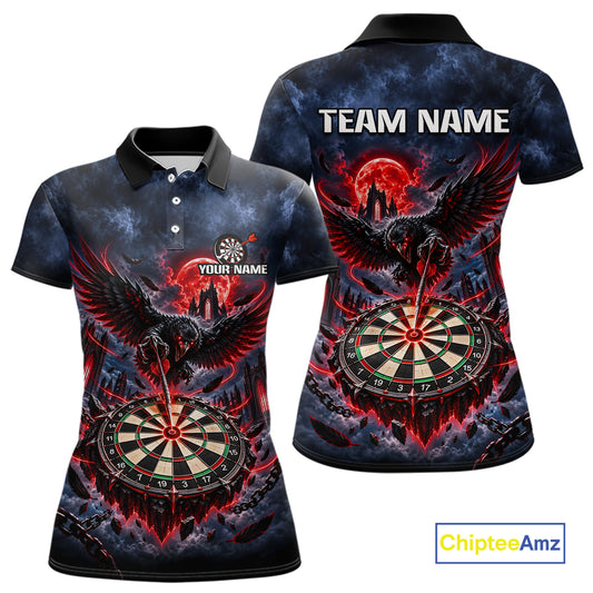 Custom Raven Dart Shirt Red Moon Gothic Dart Team Jersey for Women DHT78