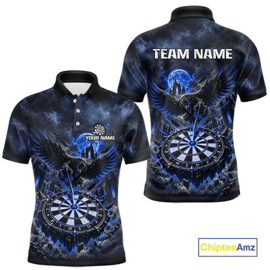 Custom Blue Raven Dart Shirt Moon Gothic Dart Team Jersey for Men DHT78
