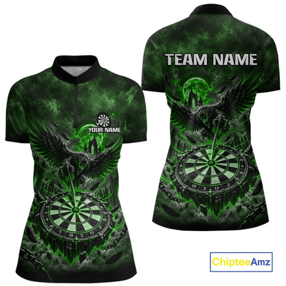 Custom Green Raven Dart Shirt Moon Gothic Dart Team Jersey for Women DHT78