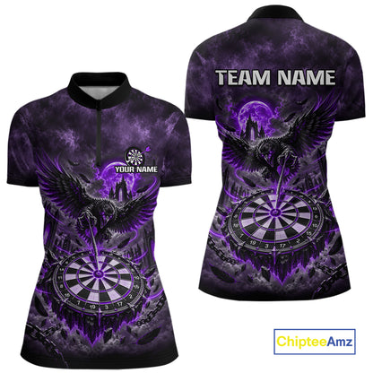 Custom Purple Raven Dart Shirt Moon Gothic Dart Team Jersey for Women DHT78