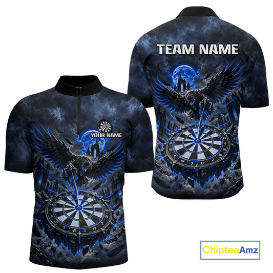 Custom Blue Raven Dart Shirt Moon Gothic Dart Team Jersey for Men DHT78