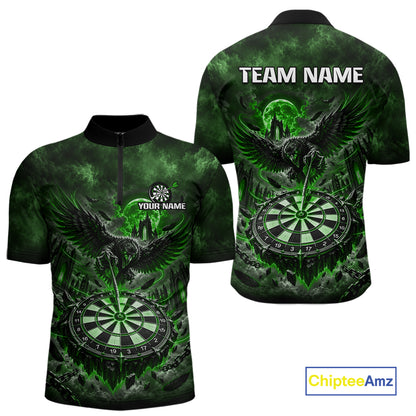Custom Green Raven Dart Shirt Moon Gothic Dart Team Jersey for Men DHT78