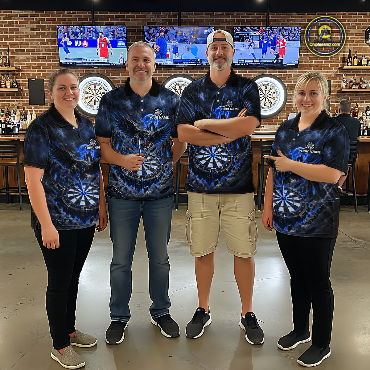 Custom Blue Raven Dart Shirt Moon Gothic Dart Team Jersey for Men DHT78