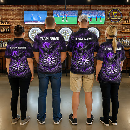 Custom Purple Raven Dart Shirt Moon Gothic Dart Team Jersey for Men DHT78