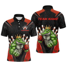 Load image into Gallery viewer, Custom Funny Red Crocodile Bowling Shirt Alligator Bowling Jersey for Men Polo &amp; 1/4 Zip QZT823