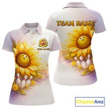 Load image into Gallery viewer, Custom Gradient Sunflower Bowling Shirt for Women Bowling Team Jersey Polo &amp; Quarter-Zip QZT963