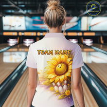 Load image into Gallery viewer, Custom Gradient Sunflower Bowling Shirt for Women Bowling Team Jersey Polo &amp; Quarter-Zip QZT963