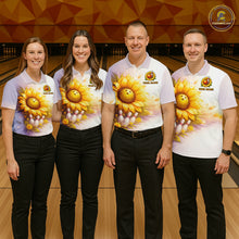 Load image into Gallery viewer, Custom Gradient Sunflower Bowling Shirt for Women Bowling Team Jersey Polo &amp; Quarter-Zip QZT963