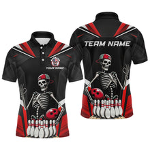Load image into Gallery viewer, Red Funny Skeleton Bowling Shirt Personalized Bowing Jersey for Men Bowling Team QZT828