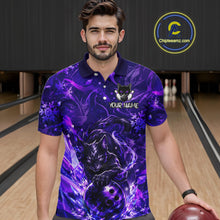 Load image into Gallery viewer, Custom Purple Cat Bowling Team Shirt Bowling Jersey League for Men  Polo &amp; Quarter-Zip QZT1053