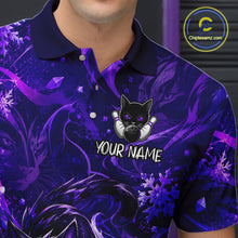 Load image into Gallery viewer, Custom Purple Cat Bowling Team Shirt Bowling Jersey League for Men  Polo &amp; Quarter-Zip QZT1053