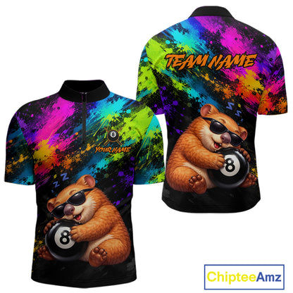Custom Colorful Funny Wombat Billiard Shirt 8 Ball Pool Team Jersey for Men Billiard Outfit BHT116