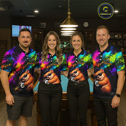 Custom Colorful Funny Wombat Billiard Shirt 8 Ball Pool Team Jersey for Men Billiard Outfit BHT116