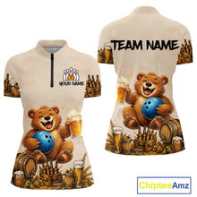 Load image into Gallery viewer, Beige sports jersey with bear graphics and beer-themed design, featuring 'Chiptee Amz' branding.
