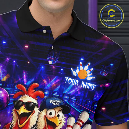 Custom Team Funny Chicken Bowling Shirt for Men Bowling Buddy Shirt Bowling Jersey QZT1240