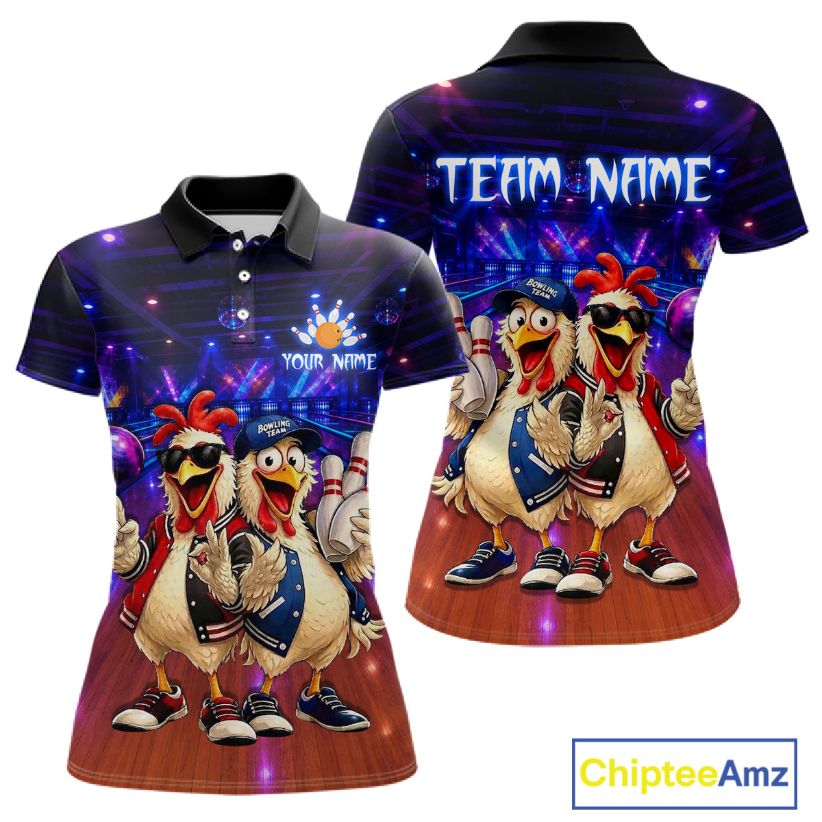 Custom Team Funny Chicken Bowling Shirt for Women Bowling Buddy Shirt Bowling Jersey QZT1240