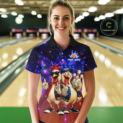 Custom Team Funny Chicken Bowling Shirt for Women Bowling Buddy Shirt Bowling Jersey QZT1240