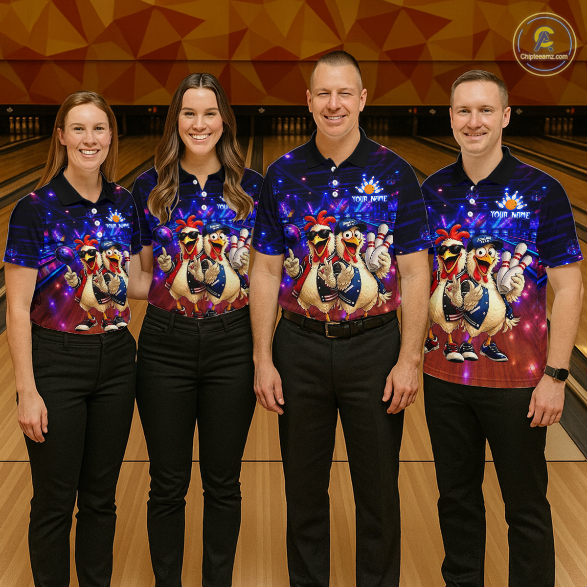 Custom Team Funny Chicken Bowling Shirt for Women Bowling Buddy Shirt Bowling Jersey QZT1240