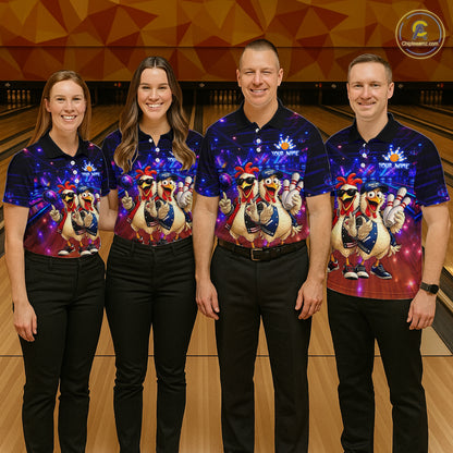 Custom Team Funny Chicken Bowling Shirt for Women Bowling Buddy Shirt Bowling Jersey QZT1240