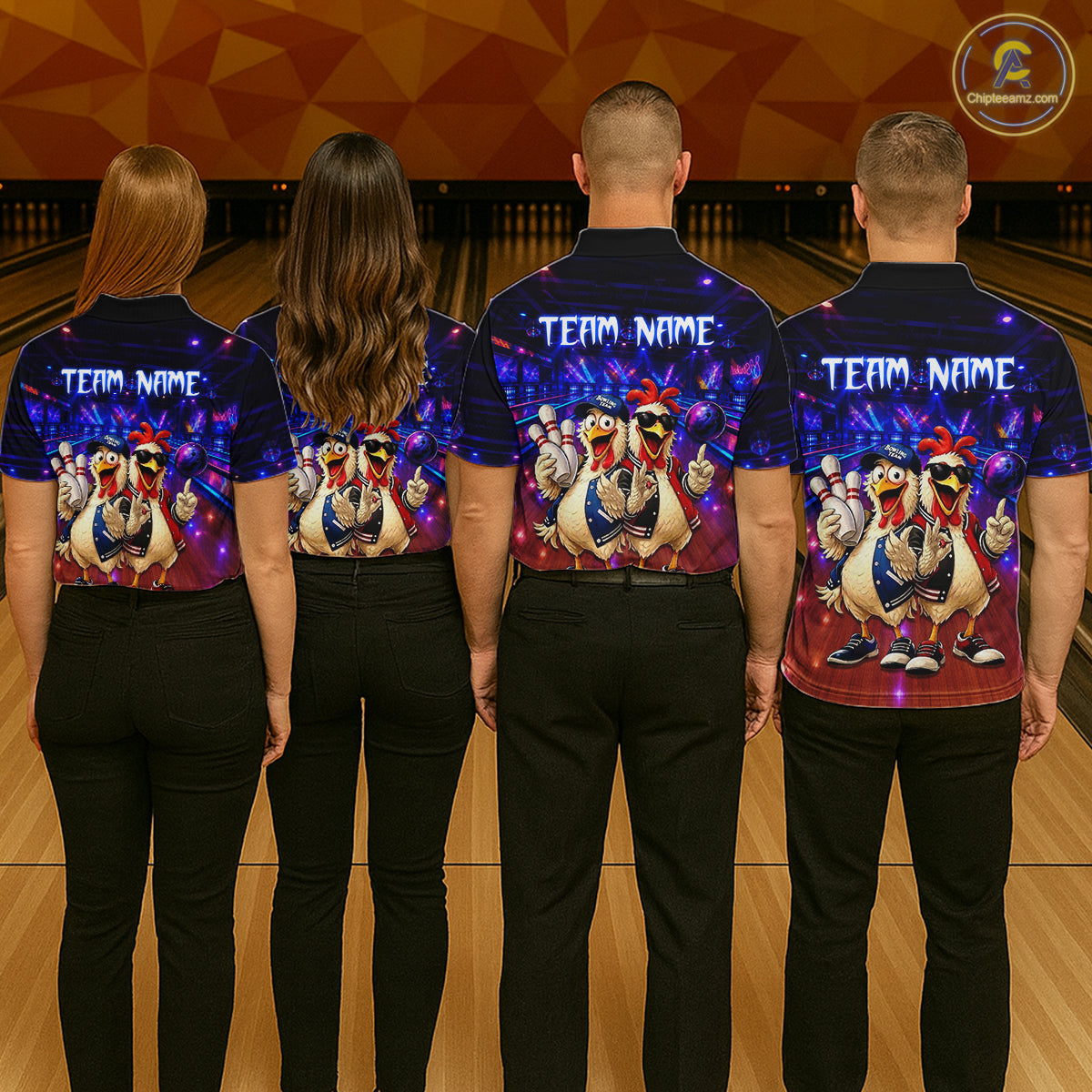 Custom Team Funny Chicken Bowling Shirt for Women Bowling Buddy Shirt Bowling Jersey QZT1240