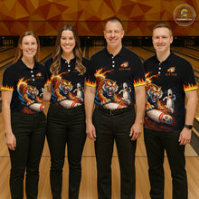 Load image into Gallery viewer, Personalized Tiger Bowling Shirt Orange Funny Bowling Team League Jersey for Men QZT832