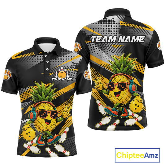 Custom Funny Pineapple Bowling Team Shirts for Men Bowling League Jersey QZT1318