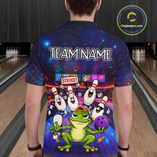 Load image into Gallery viewer, Custom Funny Frog Bowling Shirt for Men Polo &amp; Quarter-Zip Bowling Team Jersey League QZT1006