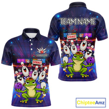 Load image into Gallery viewer, Custom Funny Frog Bowling Shirt for Men Polo &amp; Quarter-Zip Bowling Team Jersey League QZT1006