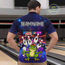 Load image into Gallery viewer, Custom Funny Frog Bowling Shirt for Men Polo &amp; Quarter-Zip Bowling Team Jersey League QZT1006