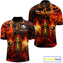 Load image into Gallery viewer, Fire-themed shirt with skeleton design and 'Team Name' text, featuring Chiptee Amz branding.