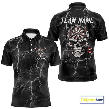 Custom Lightning Thunder Skull Dart Shirt for Men Dart Jersey Polo & 1/4-Zip DHT99