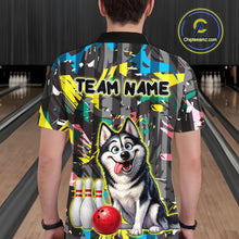 Load image into Gallery viewer, Funny Husky Bowling Shirt for Men Custom Bowling Team Jersey Bowling Outfit Polo &amp; Quarter-Zip QZT971